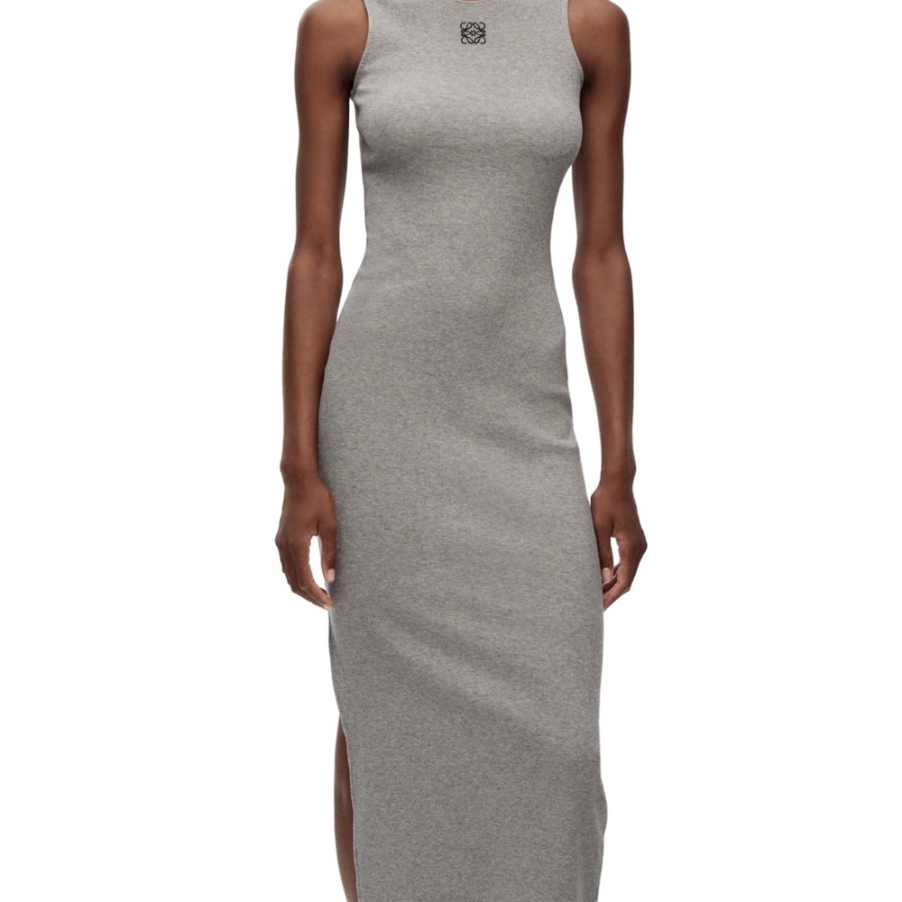 Loewe ribbed knit jersey dress size small